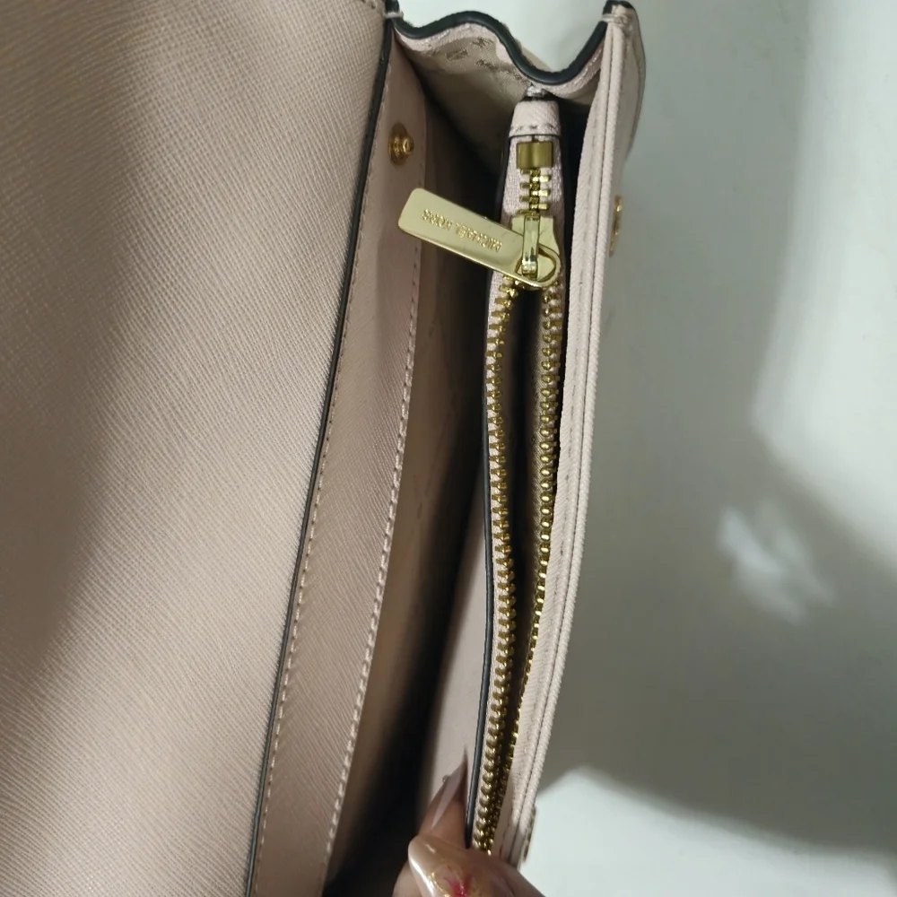 Michael Kors Blush Crossbody Bag with Gold Chain